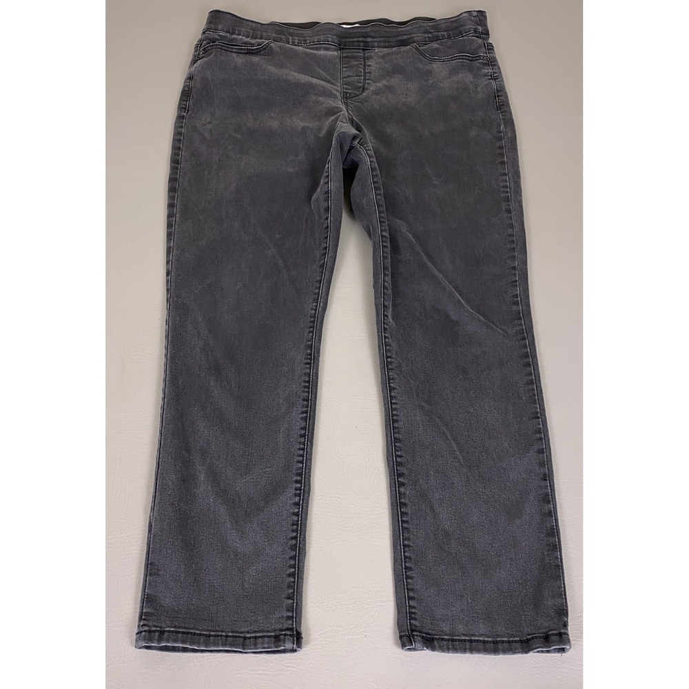 Croft & Barrow Jeggings Pull On Womens Size 18 Gray Straight Leg Denim High Rise
